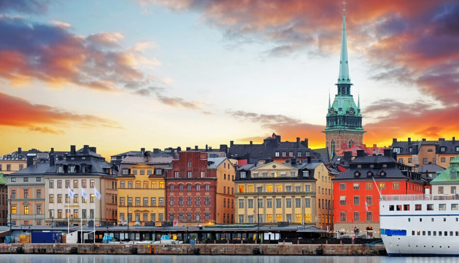 Stockholm, Sweden - panorama of the Old Town, Gamla Stan